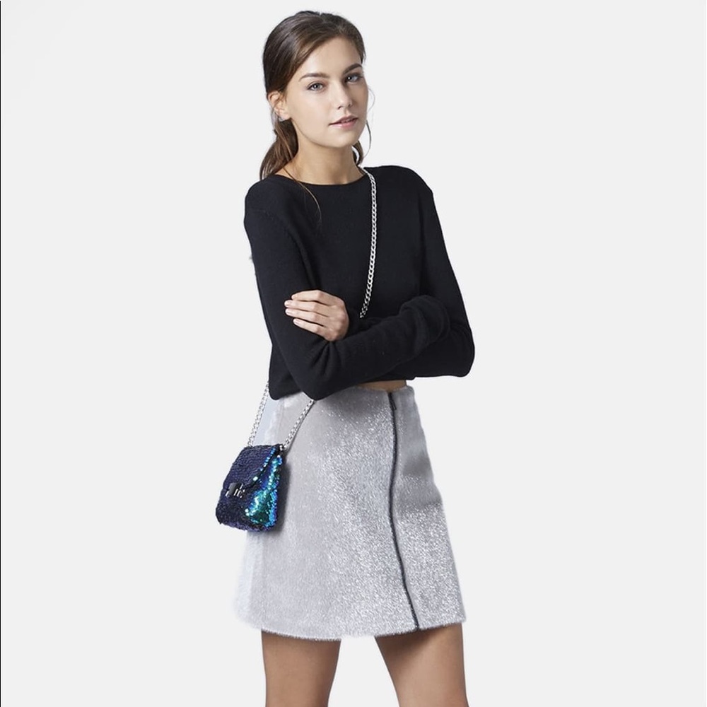 NWT Topshop Faux Fur A-Line Skirt US 6